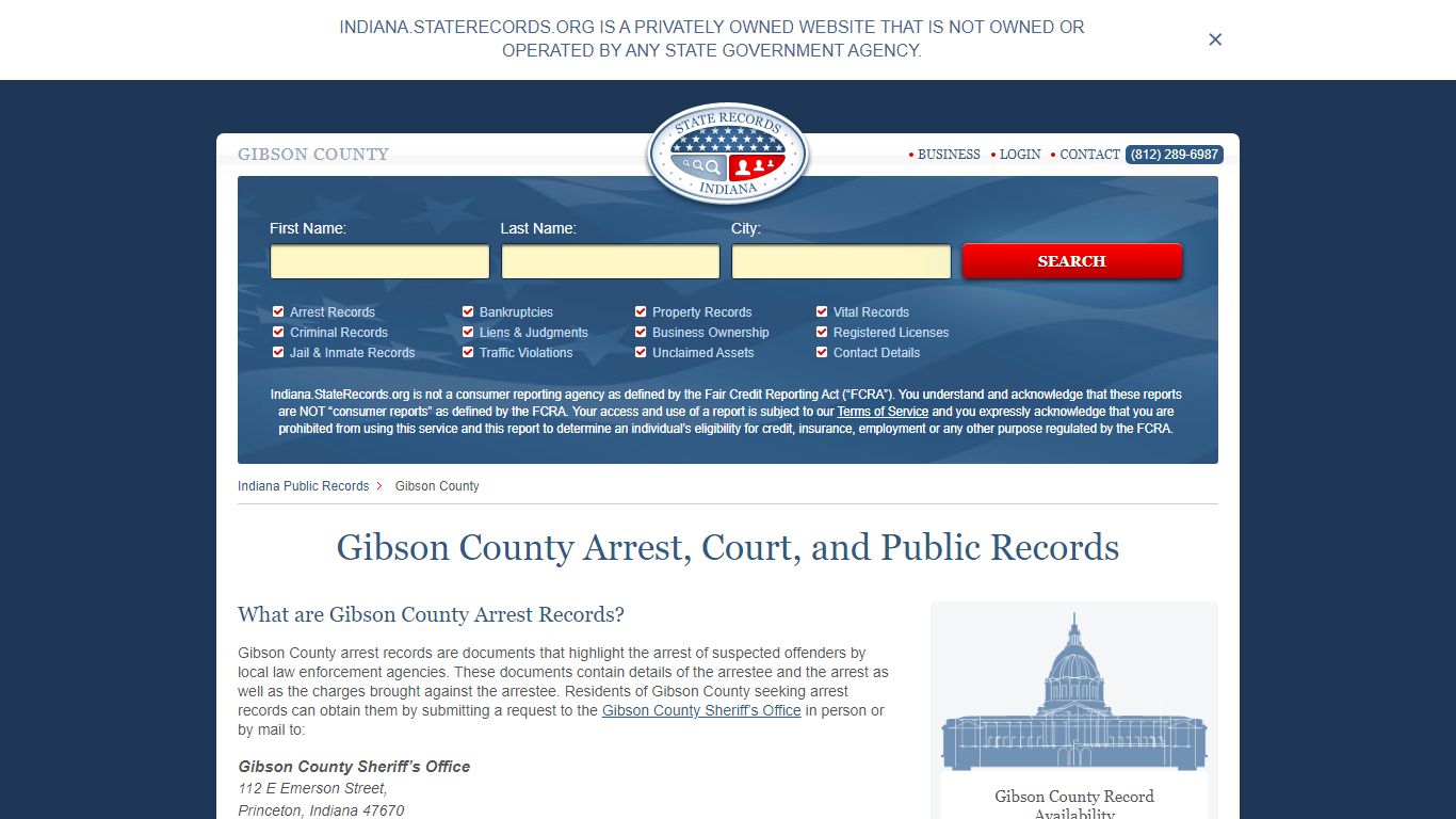 Gibson County Arrest, Court, and Public Records