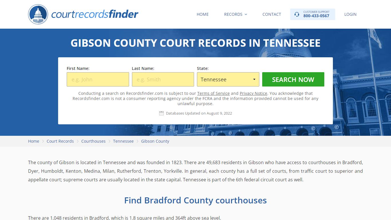 Gibson County, TN Court Records - Find Gibson Courthouses