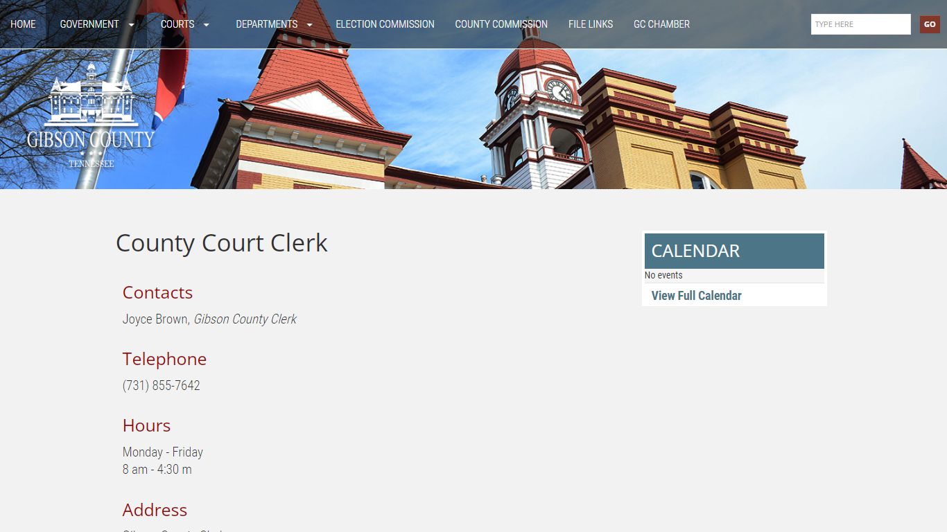 County Court Clerk - Gibson County, TN